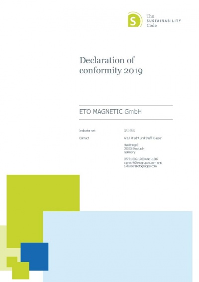 Sustainability of ETO MAGNETIC GmbH